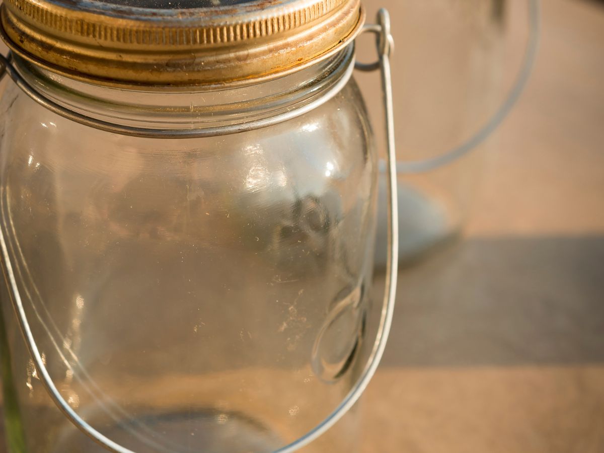 Two old Mason jars