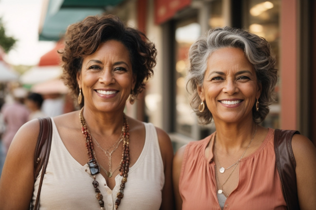 Two Black Women Shopping Small Town